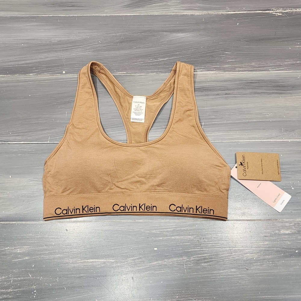 Calvin Klein Modern Seamless Naturals Lightly Lined Bralette QF7691 MED Brown